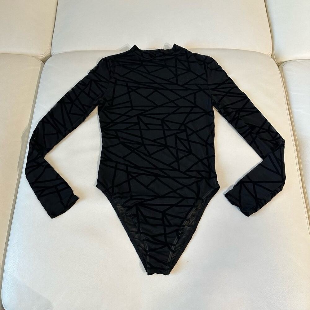 Black Sheer Longsleeve Bodysuit